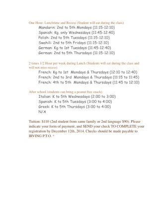 2014-15 World Language Program Schedule-2