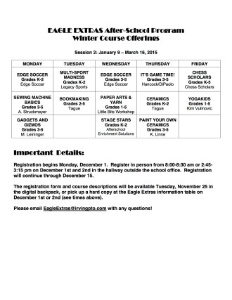 EAGLE EXTRAS matrix winter 2015