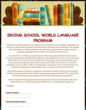 IRVING SCHOOL WORLD LANGUAGE PROGRAM