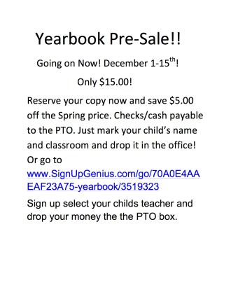 Yearbook Pre Sale