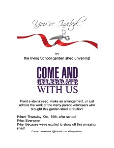 Garden Shed dedication