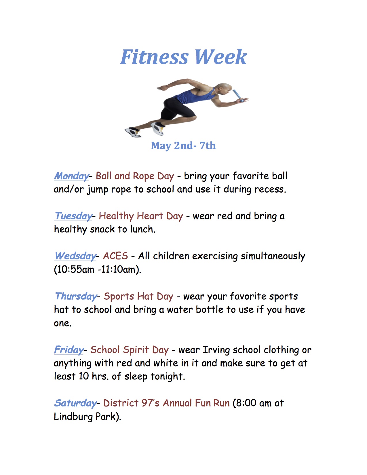 Fitness Week flyer