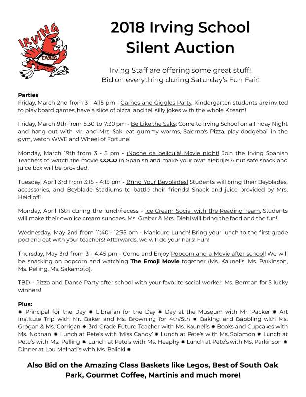 2018 Silent Auction Teacher Flyer - Google Docs