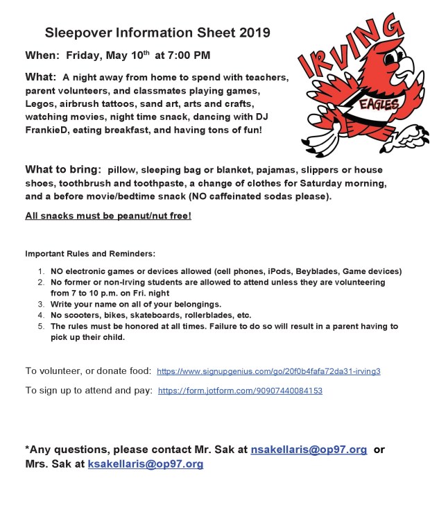 FINAL COPY Irving Sleepover Info Sheet 2018_Page_1